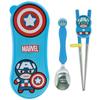 Captain America Lilfang Correction Chopsticks + Spoon + Wide Case Set, Mixed Colors, Spoon + Chopsticks + Case, Korean Popular Tableware