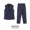 Fashion Style Foreign Trade Women's Clothing 2024 New Fashion Casual Sleeveless Loose Stripes Vest Pants Suit