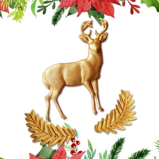 Рождественский олень, силиконовая форма для помадки, кухонная форма для украшения торта «сделай сам», шоколадное печенье, форма для украшения выпечки