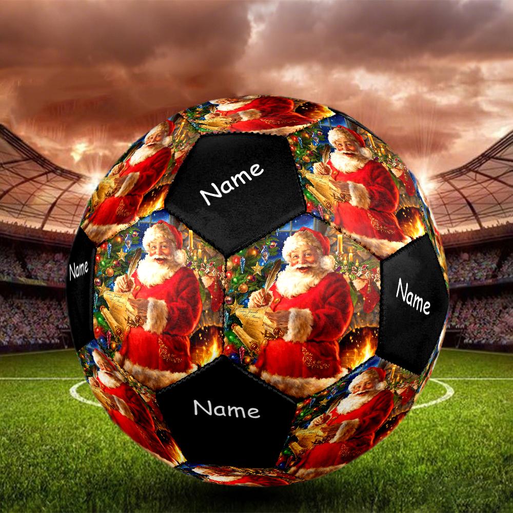 Custom Name Christmas Santa Claus Theme Size 5 Soccer Ball, Suitable for Both Indoor and Outdoor Matches, a Gift Suitable for Everyone.
