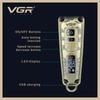 Оригинальная мужская машинка для стрижки волос VGR 901, металлическая, ретро, с гравировкой, для глубокой чистки, с умным цифровым дисплеем, электрическая, водонепроницаемая, долговечная