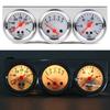 3 in1 52mm Car Oil Pressure Water Temp Amp Meter Gauge with Sensor Triple Gauge Set Auto Mechanical Chrome Panel Oil Press