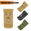 Portable Glasses Storage Bag with Buckle Tactical Sunglasses Container Case Men Outdoor Travel Eyeglass Hard Carrier Bag for Camping Hiking Training