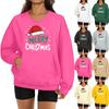 Women's Fashionable Christmas Print Long-sleeved V-neck Sweatshirt