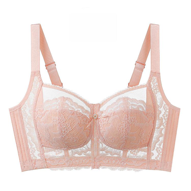Lace Lingerie Women's Thin Adjustable Bra Breast Retraction Full-cup Bra Push Up Bra