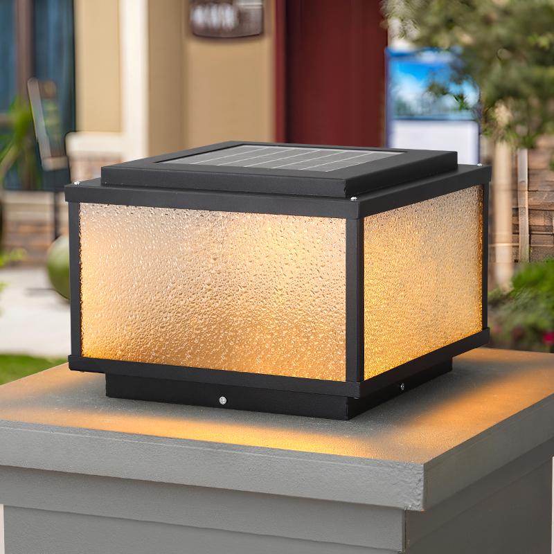 Солнечный уличный столбовой светильник для двора, сада, ограды виллы, входа ворот и дверного столба