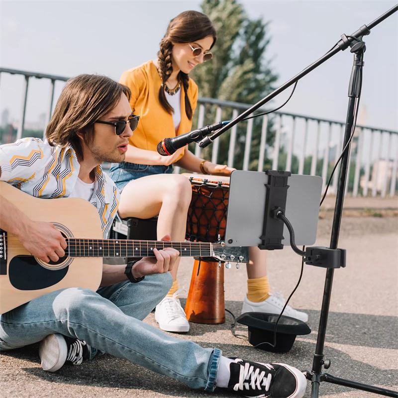 Handlebar Tablet Clamp Mount For 5 To 12.9 Inch Motorcycle Bicycle Scooter Clip Phones Holder For Ipad 12.9 S8 S7 Fe Plus Stand