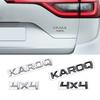 ABCDGI1 MetaL 3D Badge Logo Car Rear Trunk Body Sticker Letter Emblem For Skoda Karoq 4X4 Accessories Glossy Black Matte black