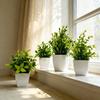 4 шт. Мини-искусственные зеленые растения в горшках, маленькие искусственные растения с горшком для дома, офиса, стола, полки, декора в стиле кантри, ванной комнаты