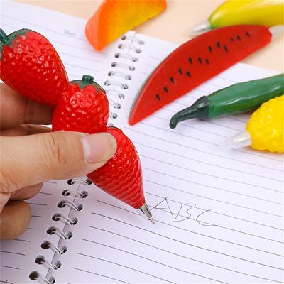 Ручка шариковая в форме фрукта/овоща с магнитом для детей, креативная мультяшная канцелярия, подарок, плавное письмо, 1 шт.