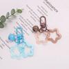Hollow Five-Pointed Star Bell Pendant Car Hanging Keychain Candy Color Bag Keyring Diy Jewelry Making Key Ring For Women Girl
