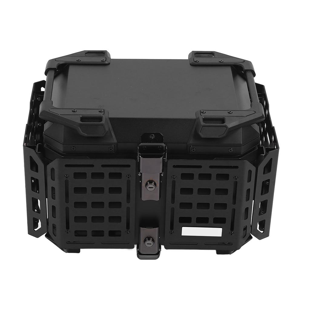 45L Motorcycle Top Case with Security Lock Waterproofing Aluminum Alloy Quick Release Trunk Top Box for Helmet Luggage