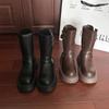 Мода Зима Пряжка для ремня Женские Сапоги до колена Мода Платформа Каблуки Рыцарские Длинные Ботильоны Дамская Удобная Обувь Zapatos Mujer