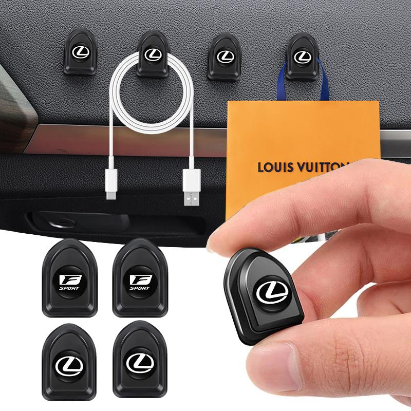 2/4Pcs Car Self Adhesive Mini Storage Hooks Accessories For Lexus F SPORT ES RX NX LS UX LM LX GX LC RZ IS CT GS RC HS SC TX LBX