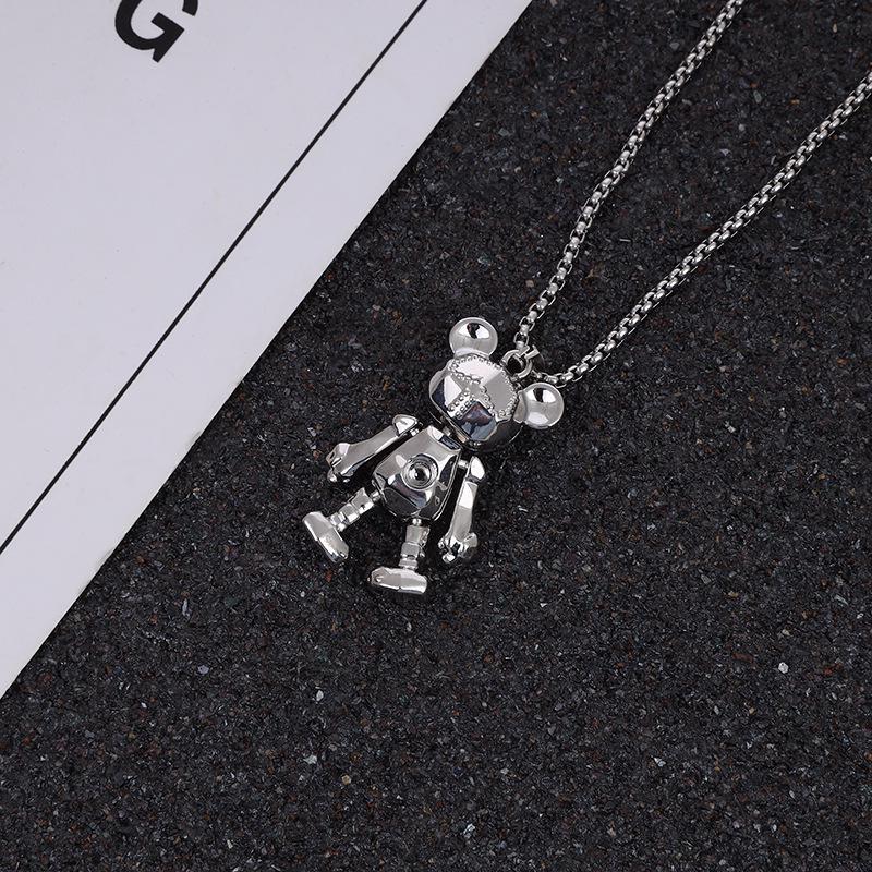 Men's Punk Bear Necklace - Trendy Hip Hop Pendant Chain