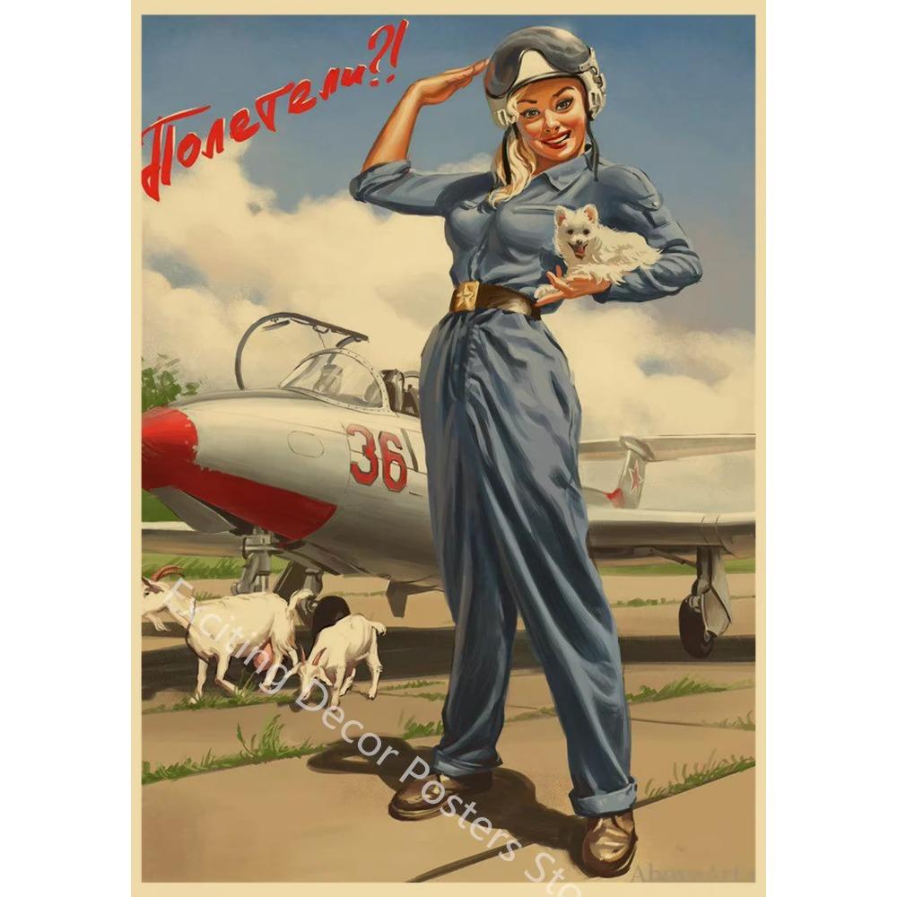 Бывший Советский Союз Сталин СССР CCCP Pin Up Girls Пропагандистские плакаты Главная Комната Бар Украшения Настенная Наклейка Искусство Живопись