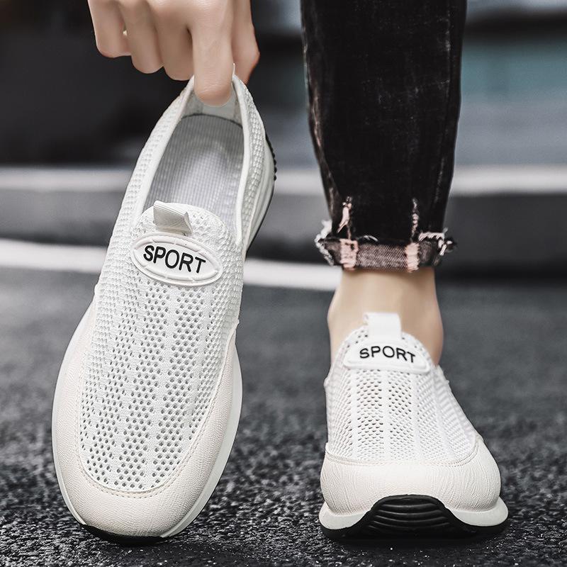 Men's Shoes Summer New Breathable Hollow Flying Woven Mesh Thin Casual Sports Soft Sole Men's Lightweight Mesh Shoes