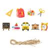 18 шт., украшения для школы, деревянный подвесной баннер, линейка, книга, рюкзак в форме автобуса, подвесной декор, украшения для вечеринки, принадлежности