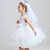 Festive Show Princess Lace Veil Garland Girl Bow Veil High Quality Lace Headband Flower Wreath