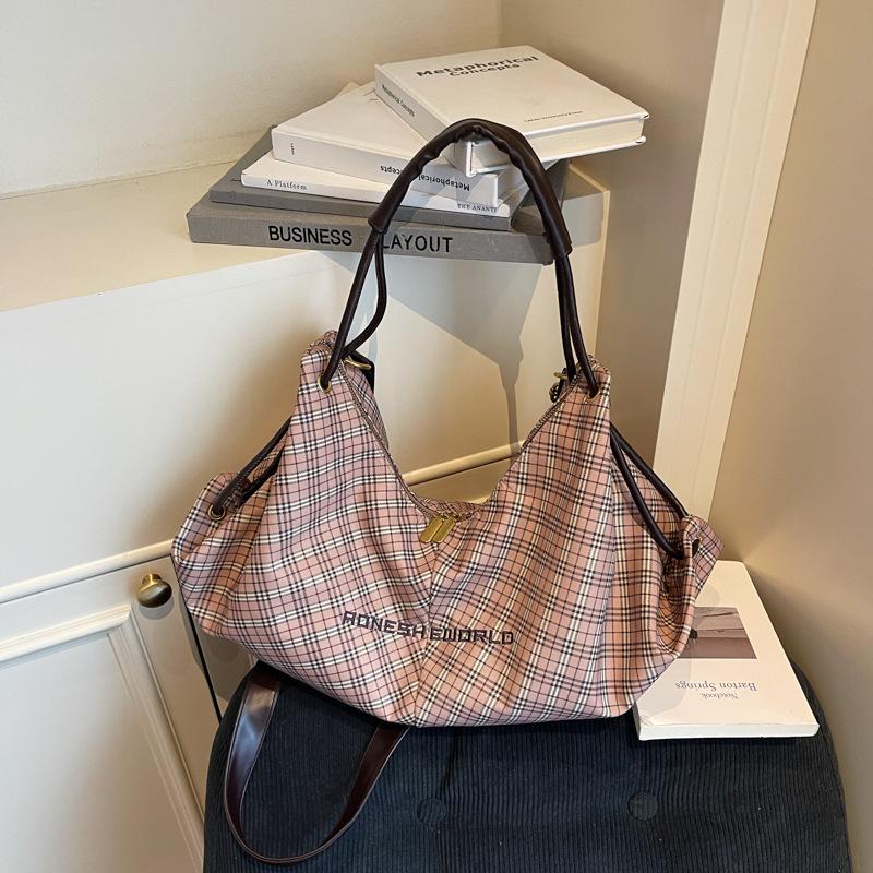 Новая модная клетчатая сумка через плечо, простая повседневная сумка-мессенджер, вместительная сумка-тоут для поездок на работу