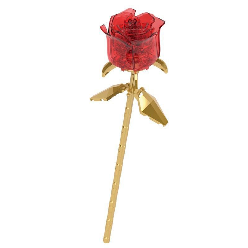 Tulip Lego-Compatible Everlasting Flower Building Blocks: Puzzle Ornament Potted Plant Toy, Valentine's Day Rose Gift.