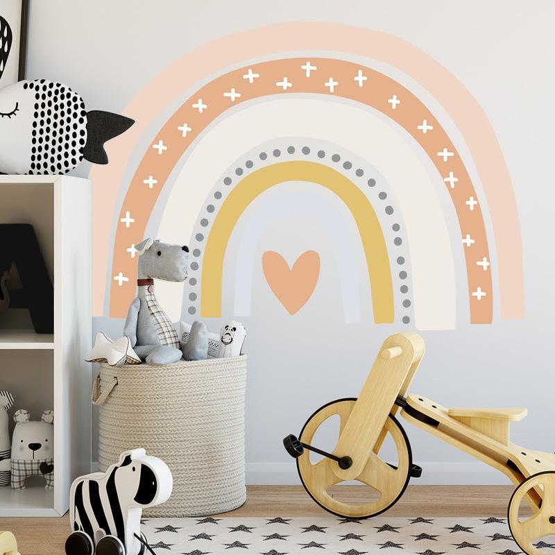 Мультяшные Радужные наклейки на стену для детской комнаты, украшения детской комнаты, наклейки, фреска, украшение для детской спальни, гостиной