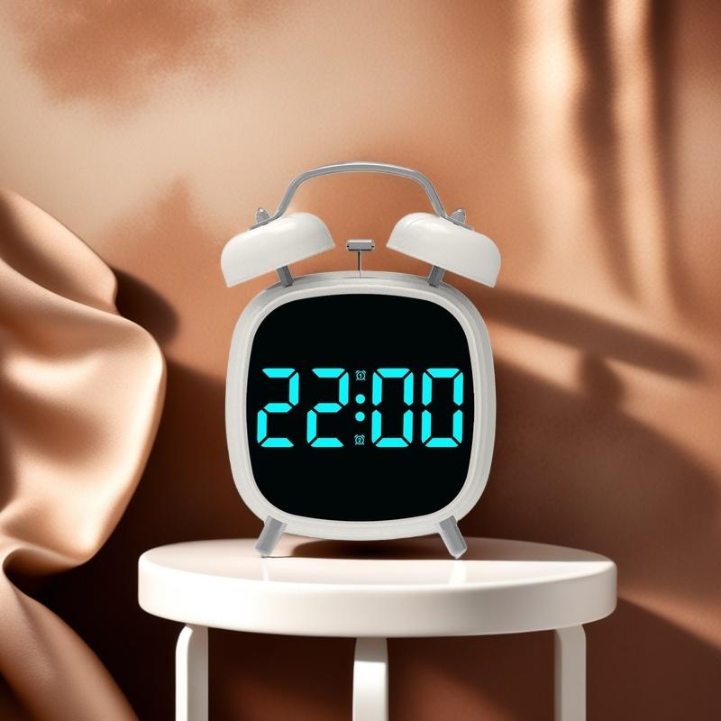 Светодиодные часы Цифровой будильник Отображение даты и температуры Голосовое управление Громкий звук Регулируемая яркость 12/24-часовой формат Повтор Настольные часы