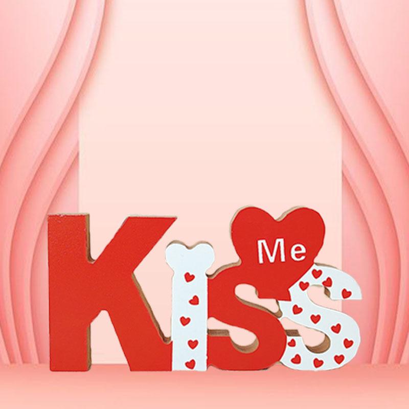 Подарок ко Дню святого Валентина Атмосфера Алфавит Доска Декоративная в форме сердца Домашняя вечеринка Деревянное украшение Поделки Романтические украшения