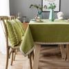 Modern Simple Pastoral Polyester Cotton Blended Waterproof Webbing Lace Solid Color Tablecloth Rectangular Tea Cloth Tablecloth