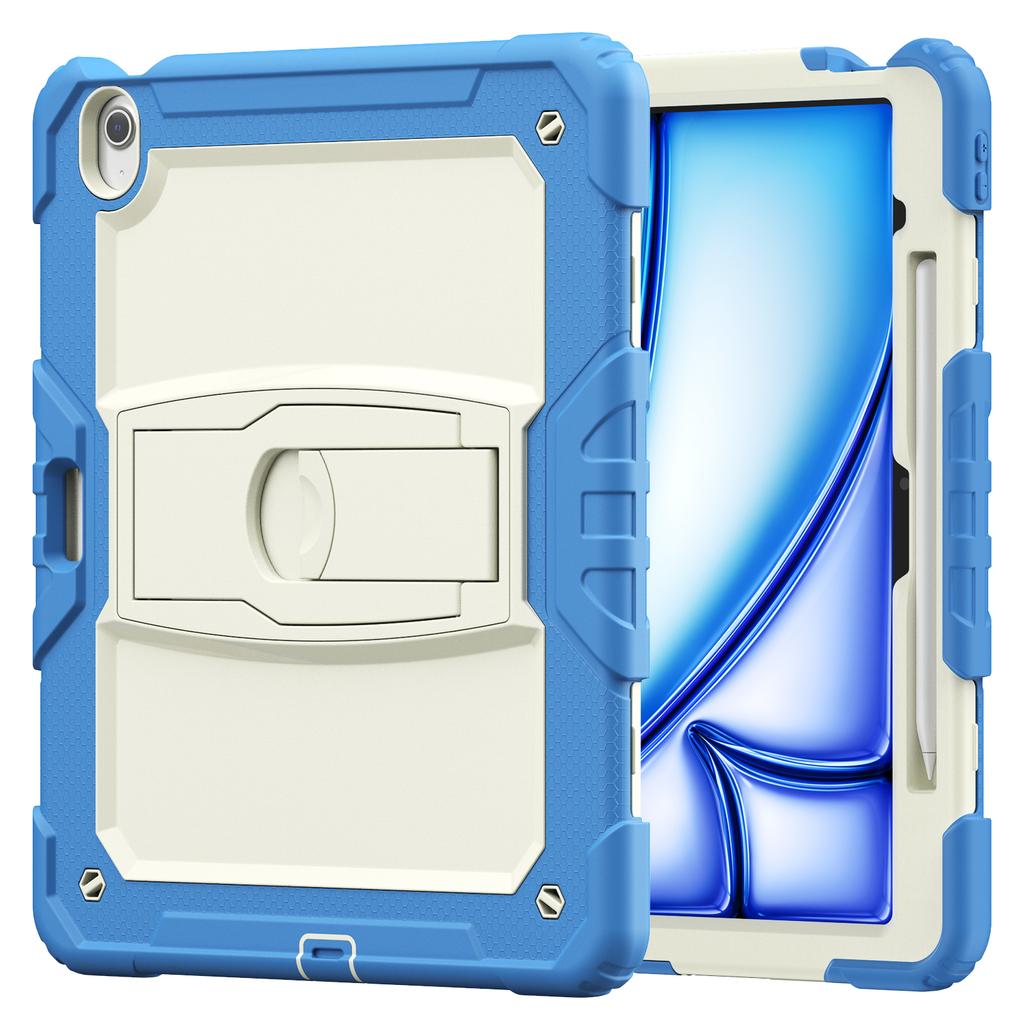 For iPad Air 13 (2025)/(2024) Case PC+Silicone Kickstand Pen Slot Tablet Cover with Shoulder Strap