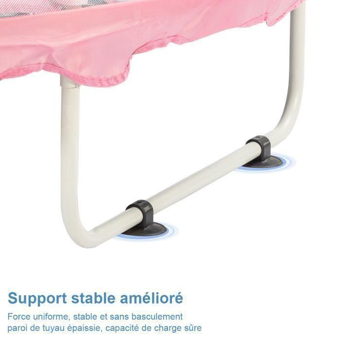 FOXSPORT Trampoline Enfants, Avec Panier De Basket-ball, Coussin Rebondissant, Protection Des Bords, À Partir De 2 Ans – Rose