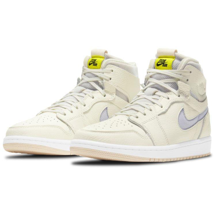 Air Jordan 1 High Zoom Pearl White Женские кроссовки Sail Light-Voltage-Yellow CT0979-107