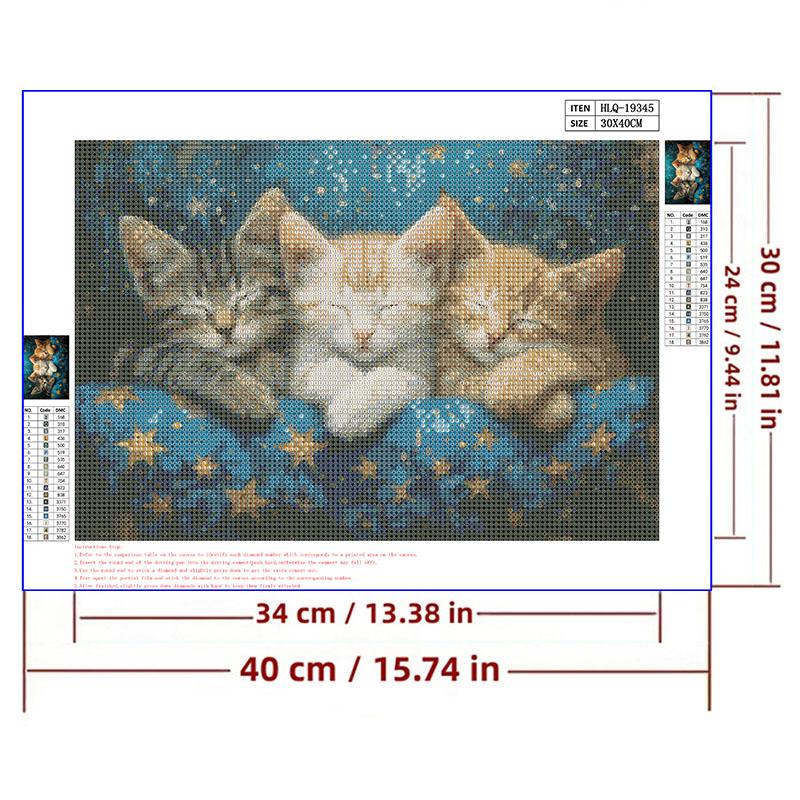 5d DIY Алмазная картина, вышивка крестом, милые животные, три котенка, алмазная вышивка, мозаика, полный круглый дрель, домашний декор, искусство