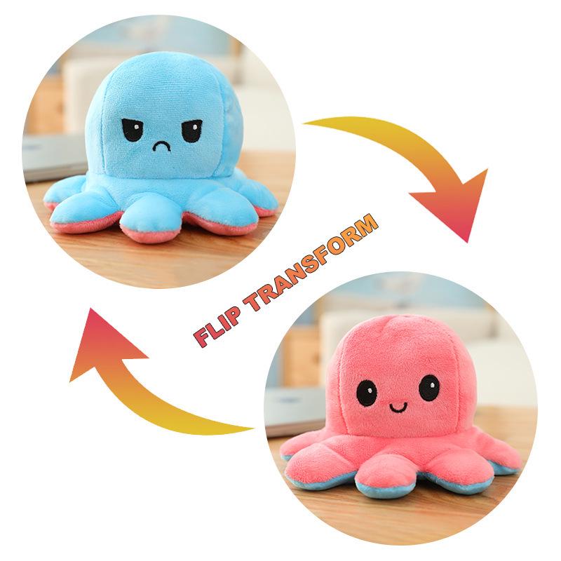 Reversible Double-Sided Octopus Plush Toy
