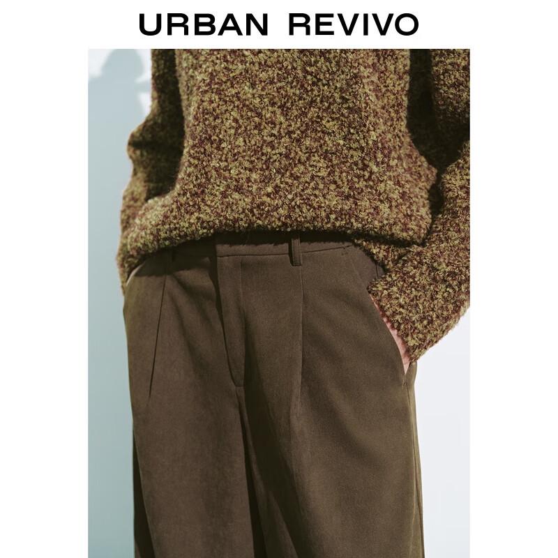 UR Women's Fall 2025 Retro Half-Elastic High-Waist Wide-Leg Trousers