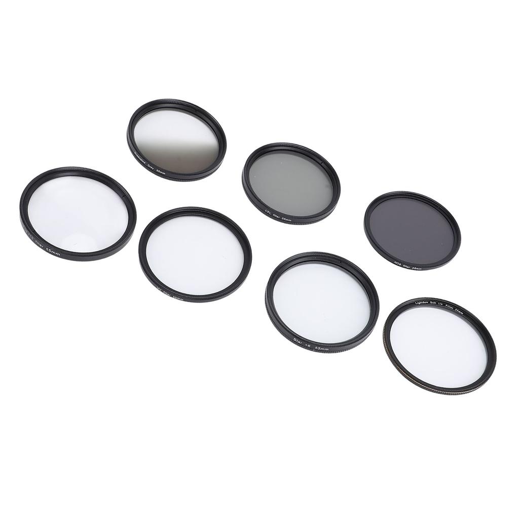 Camera Lens Filter Kit UV CPL ND8 Soft White Graduated Grey 10X Macro 6 Points Star Filter Set for