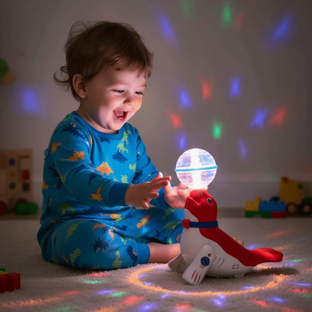 Light Cute Design Stunt Top Ball Colorful Sound Electronic Pet Toy Indoor Play