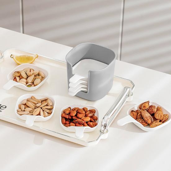 6 шт., блюдо для вертела с ручкой, держатель для хранения, пищевой многофункциональный обеденный стол, мусор, закуска, десерт, фруктовая закуска, сервировочная тарелка