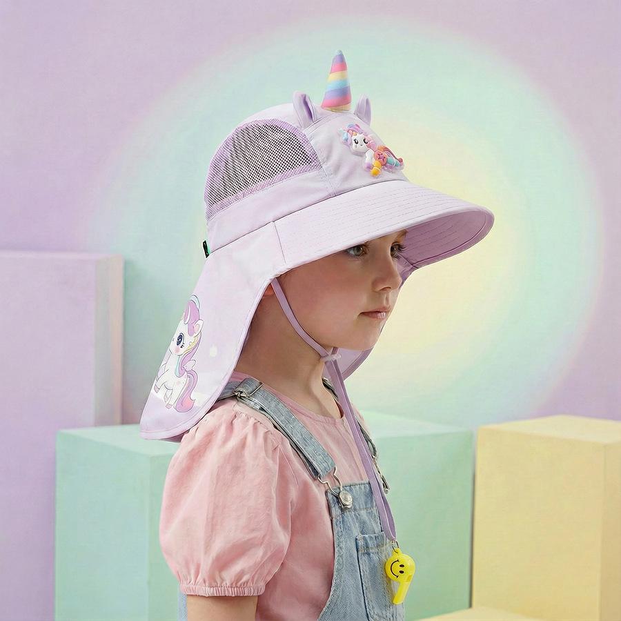 2026 Детская широкополая шляпа от солнца с единорогом My Little Pony - Летняя защита от солнца для девочек