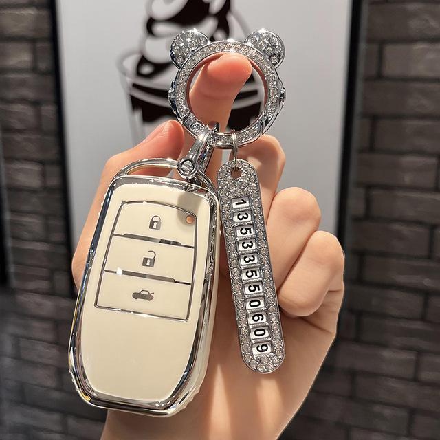 Чехол для ключей из ТПУ для Toyota Hilux Fortuner Land Cruiser Camry Coralla Crown RAV4 Highland, аксессуары для ключей