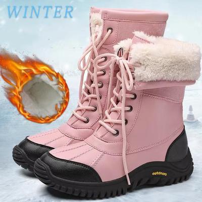 Женские водонепроницаемые удобные ботинки для снега, женские дождевые ботинки, сохраняющие тепло зимние ботинки, уличные ботильоны