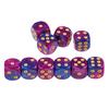 10x Six Sided D6 Dice Dotted For Props Purple Blue