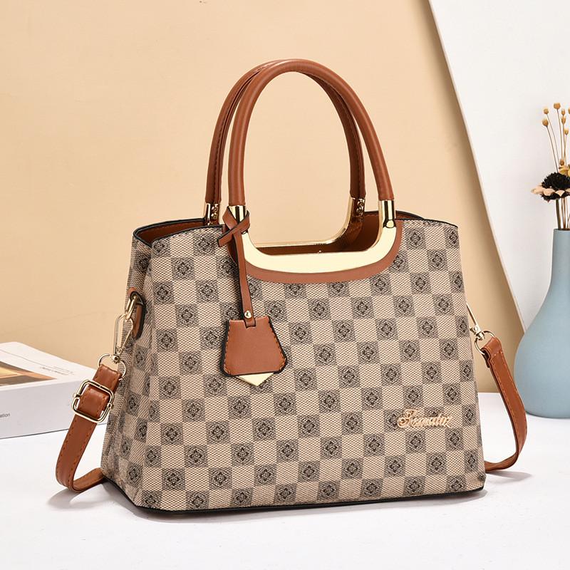 Stylish And Spacious Women's Tote Bag In Coffee And Earthy Yellow For Daily Use