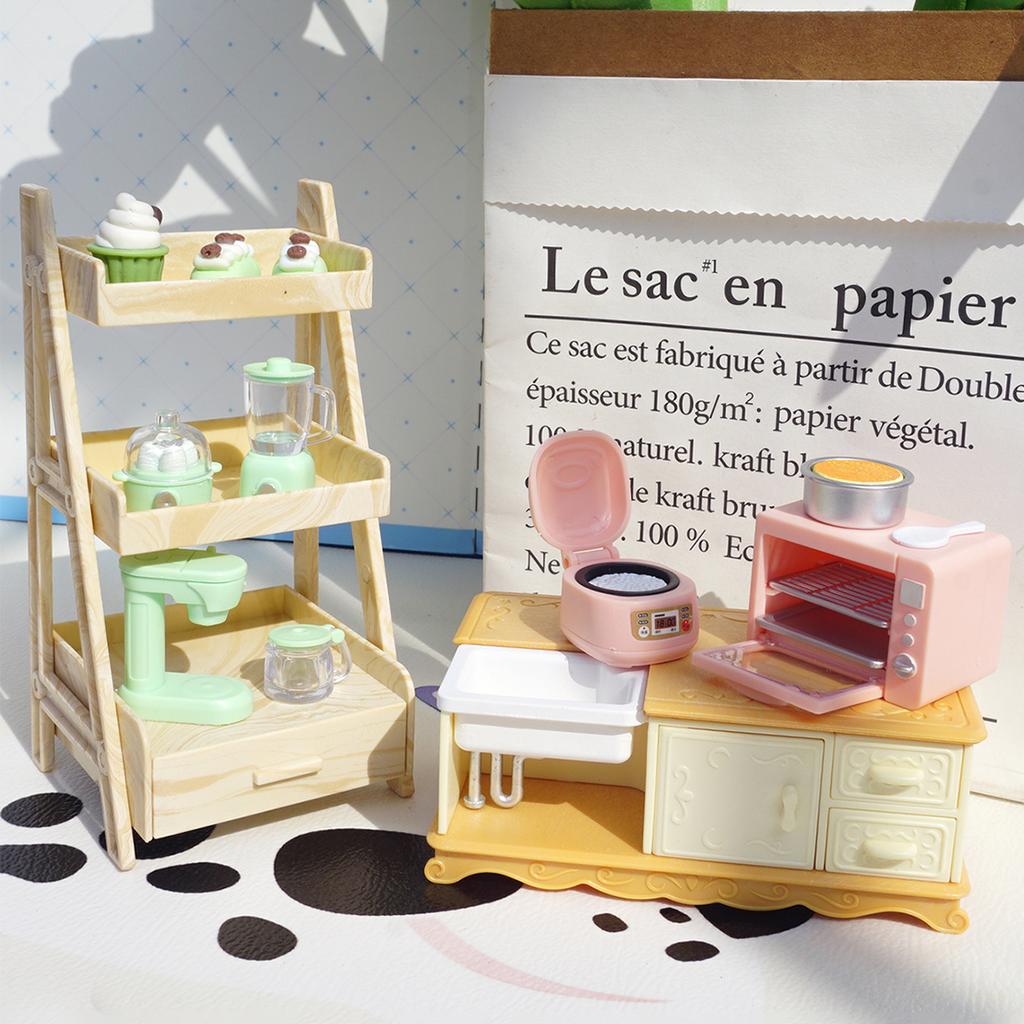 DIY кукольный домик медведь печенье 1/12 миниатюрная мебель тостер духовка миксер электронный масштаб модель набор кухонные игрушки для девочки подарок