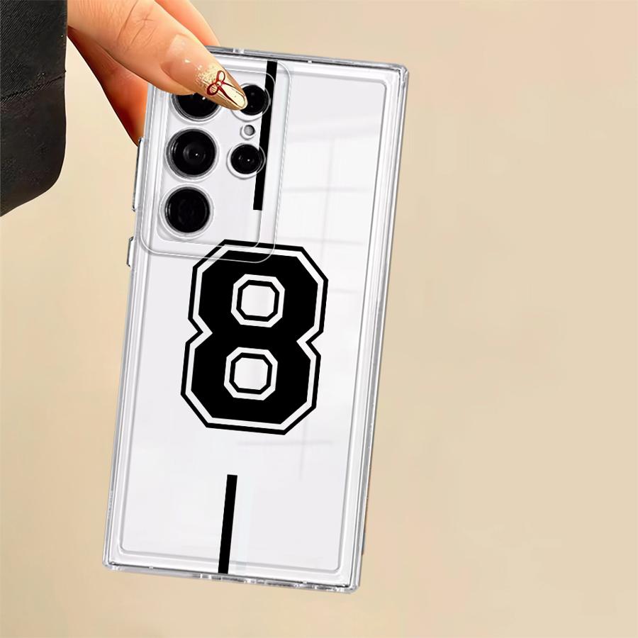 Горячий чехол с футбольным номером для Samsung Galaxy S20 S25 Ultra S22 S21 S10 Plus Note 10 20 Ultra S24 FE S23 Мягкий чехол