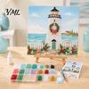 Festive Room Decor Christmas Lighthouse Mosaic Art Kit for Adults, DIY Coastal Craft with Decorations Colorful Acrylic Pieces, Decoration Holiday Home