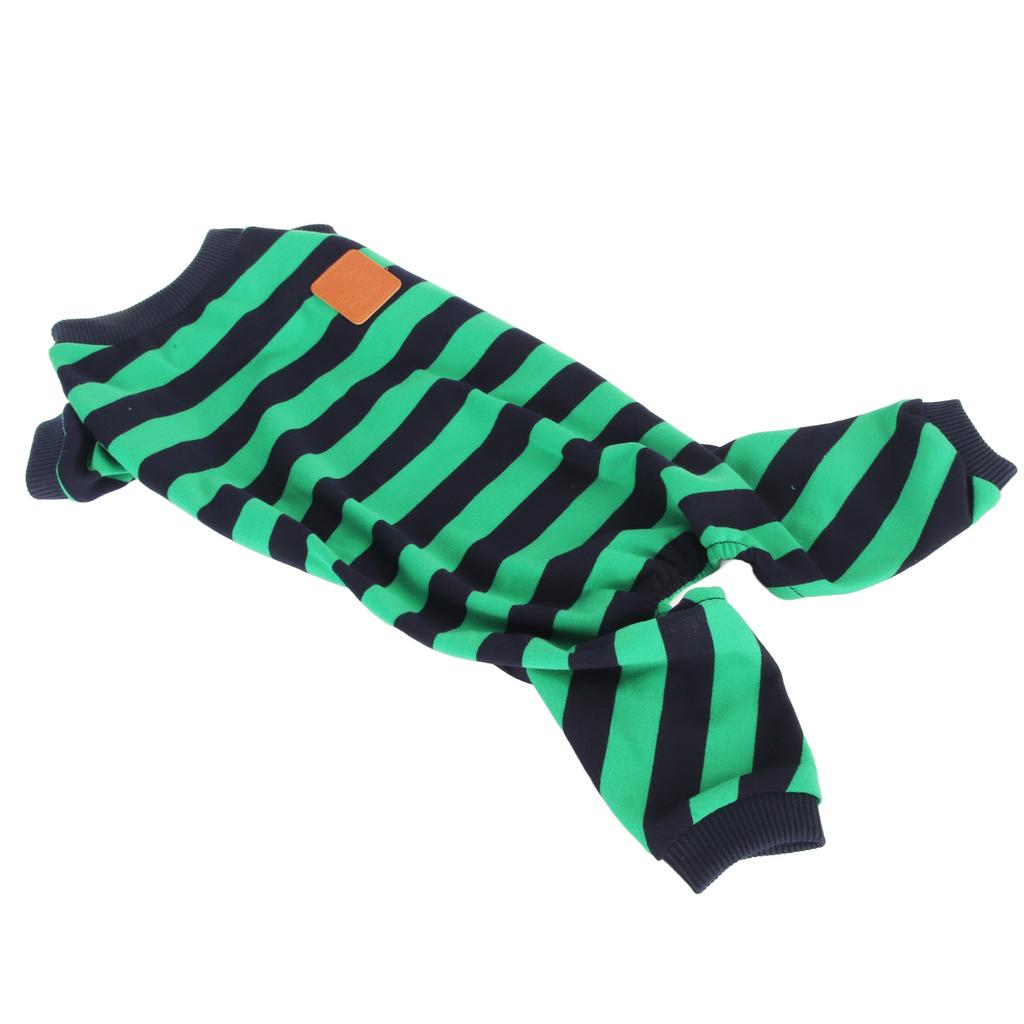 Striped Dog Pajamas Stylish Cute Stretchy Breathable 4 Legged Pet Pajamas for Home Daily Wear XL