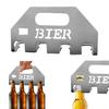 Beer Bottle Opener Carrier Stainless Steel Can Opener for 4 Bottles Heavy Duty Beer Bottle Cap Remover Kitchen Tool for Bar Party BBQ