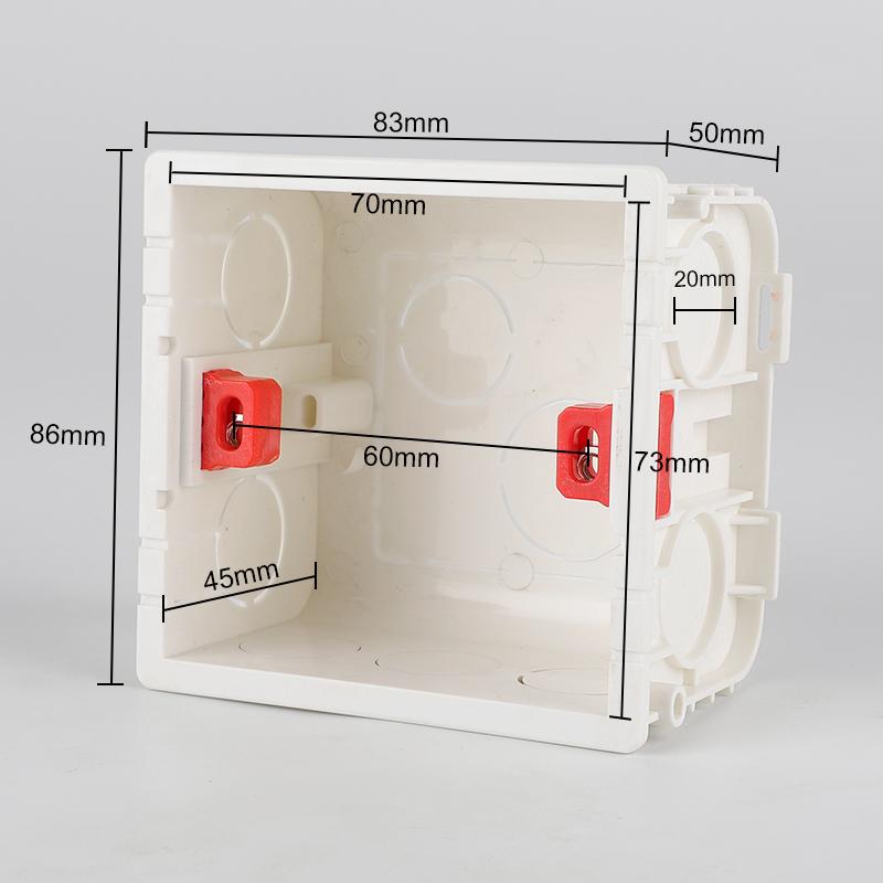 Type 86 General electric wall switch socket mounting box, switch socket junction box hidden in the mounting box white red blue