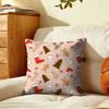 Festive Gingerbread Pattern Cushion Cover Plush Fabric Soft DoubleSided Printed Sofa Warm Winter Home Gift Pillow Cover